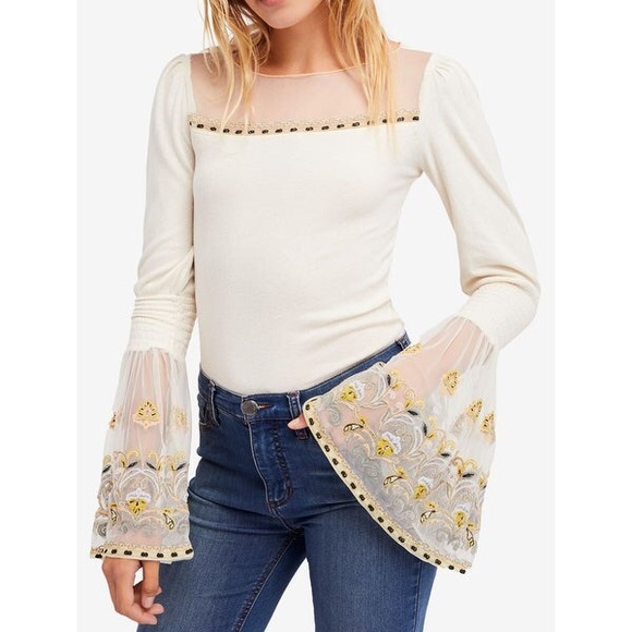 Free People High Tides Bell Sleeve Top - Picture 1 of 4